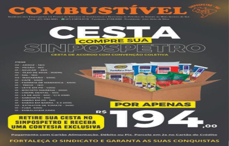 Convênio garante Cesta Básica a R$ 194 e um brinde