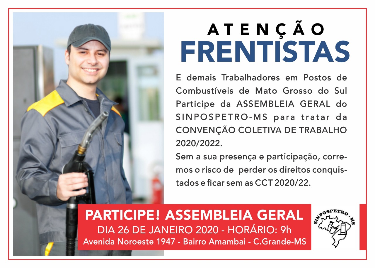DOMINGO, DIA 26 ÀS 9H TEM ASSEMBLEIA GERAL. PARTICIPE